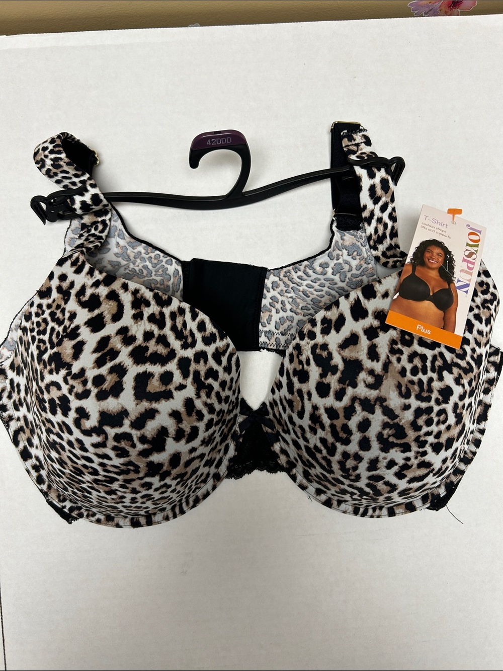 Joyspun Plus Leopard Print T-Shirt Bra-42 DDD-Leopard-NWT